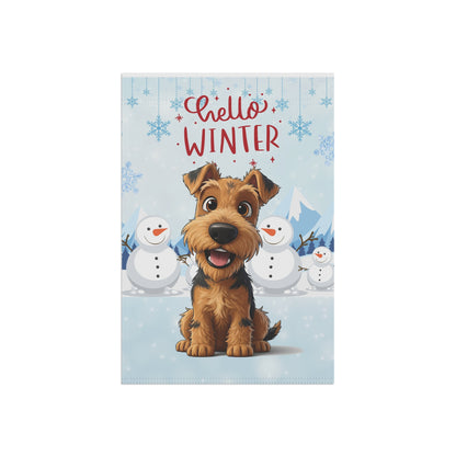 Welshie Hello Winter Garden Banner