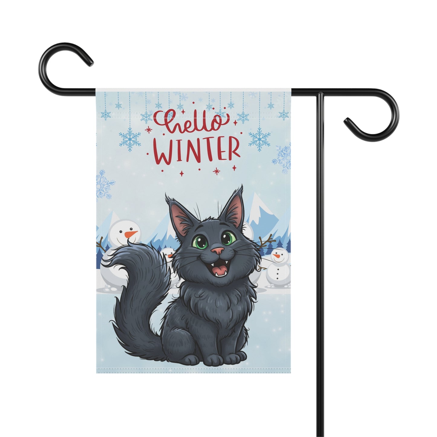 Maine Coon Hello Winter Garden Banner