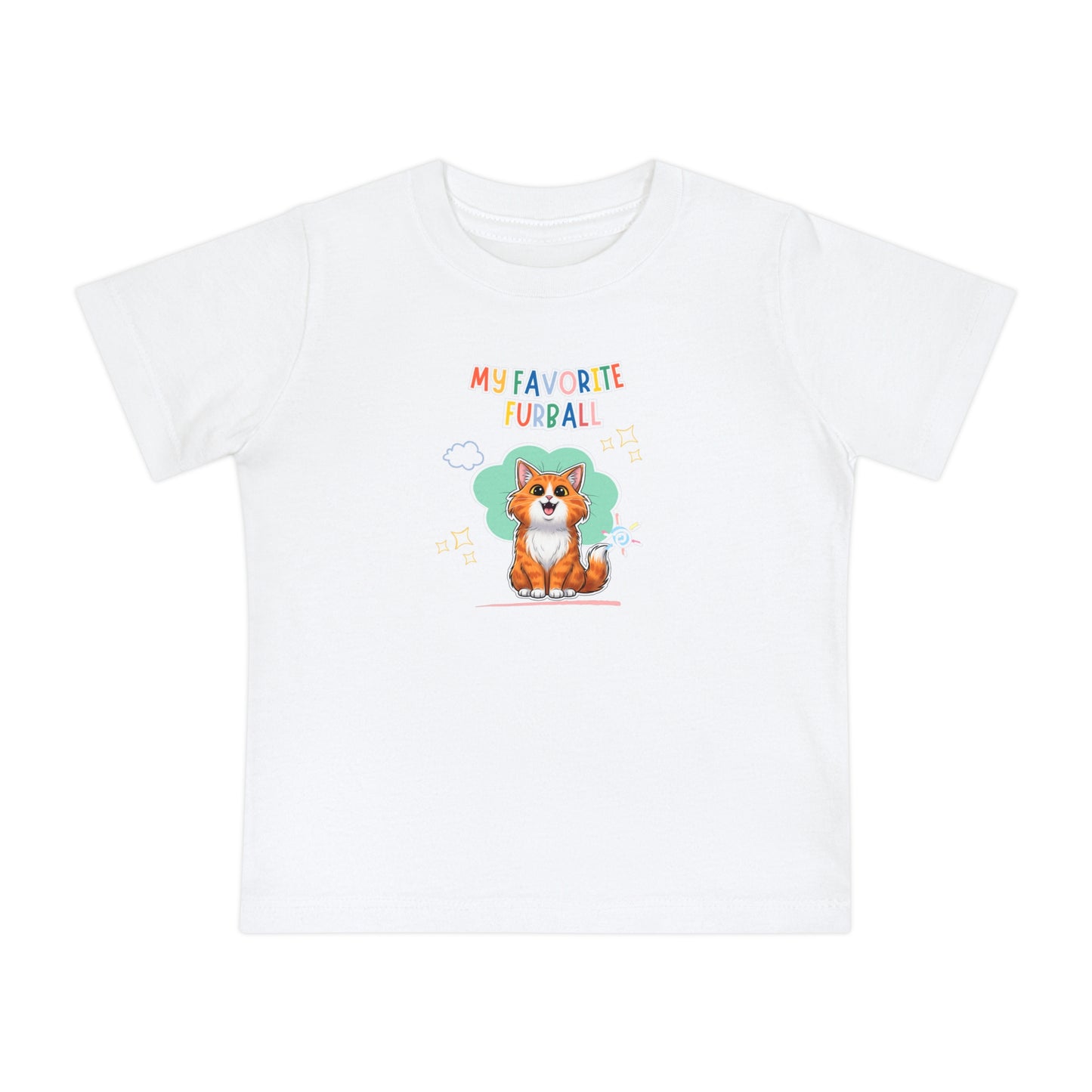 Long hair Bi-color Orange Cat Favorite Furball Baby Tee