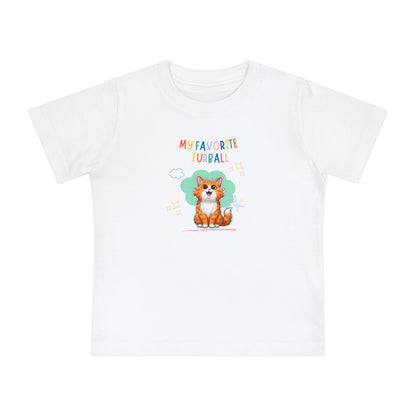 Long hair Bi-color Orange Cat Favorite Furball Baby Tee