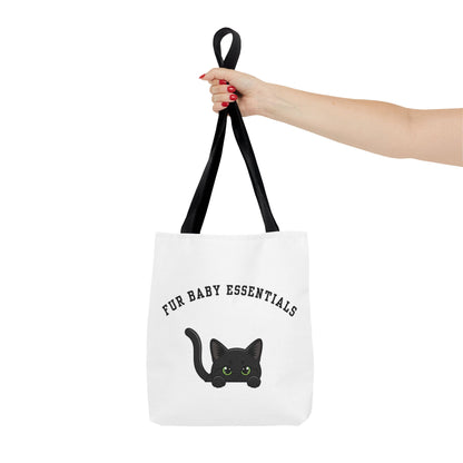 Short hair black cat FurBaby Tote Bag