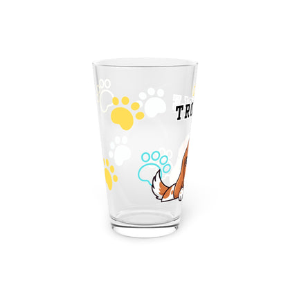 Spaniel Tiny Trouble Pint Glass