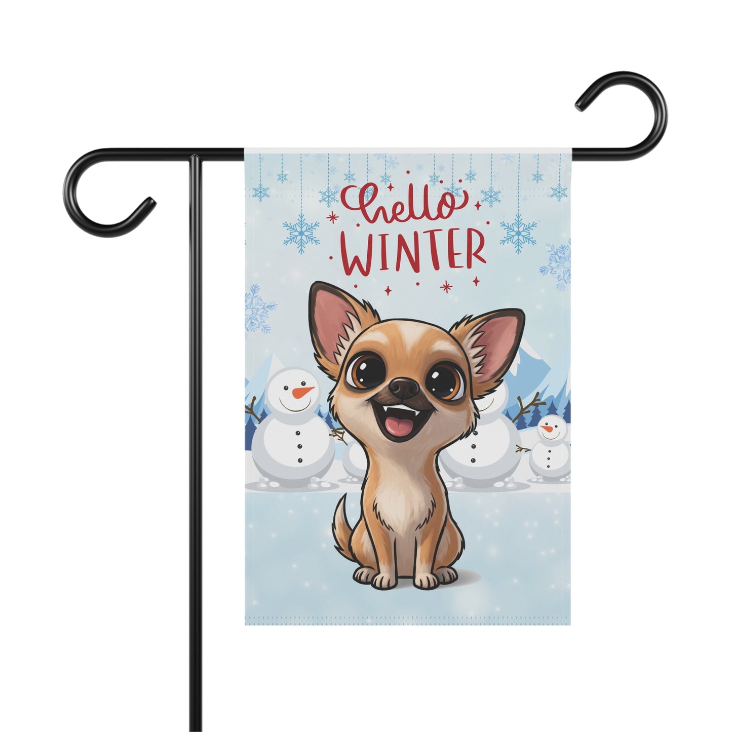 Chihuahua Hello Winter Garden Banner