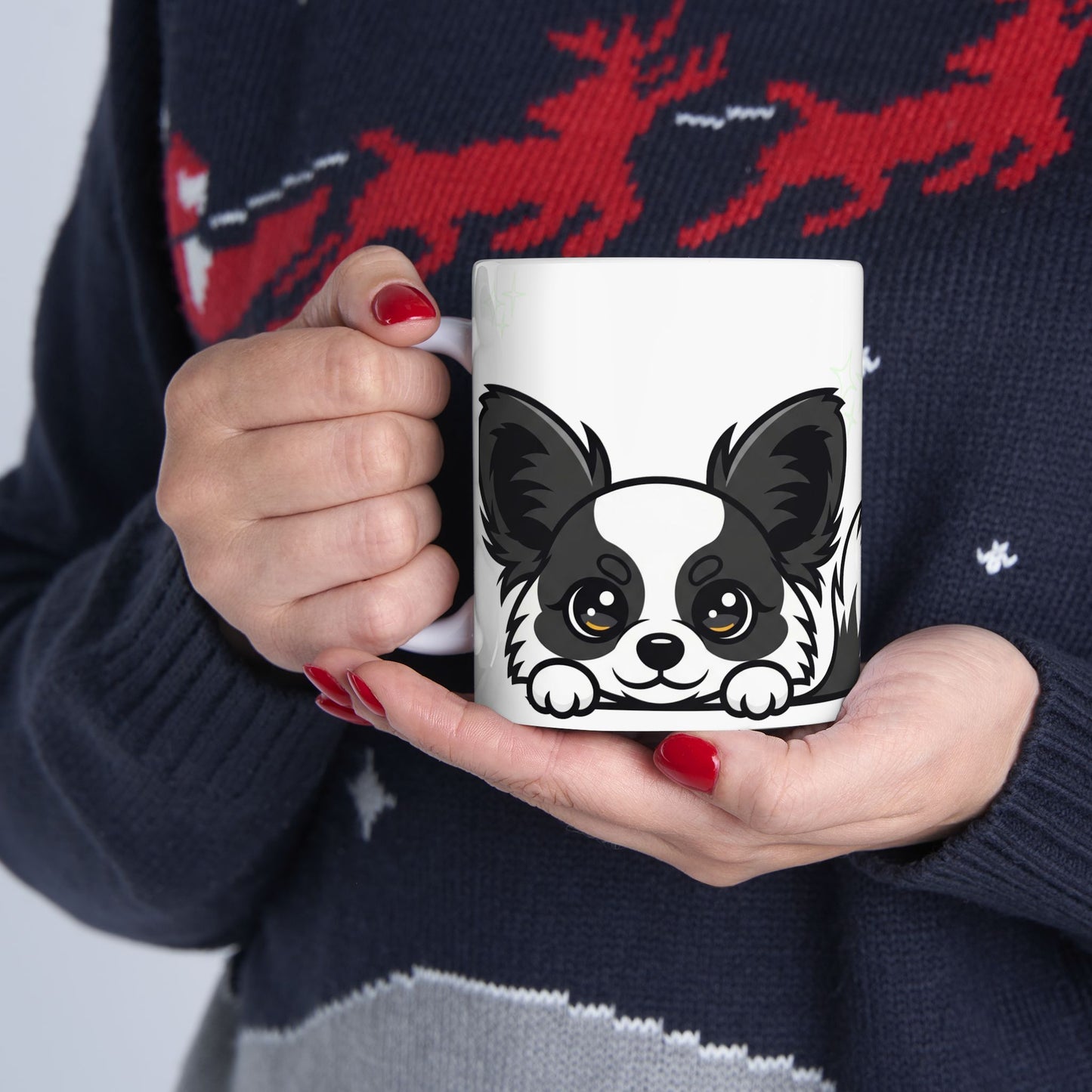 Papillon Peek-a-Boo Mug | Best Papillon Mama Gift