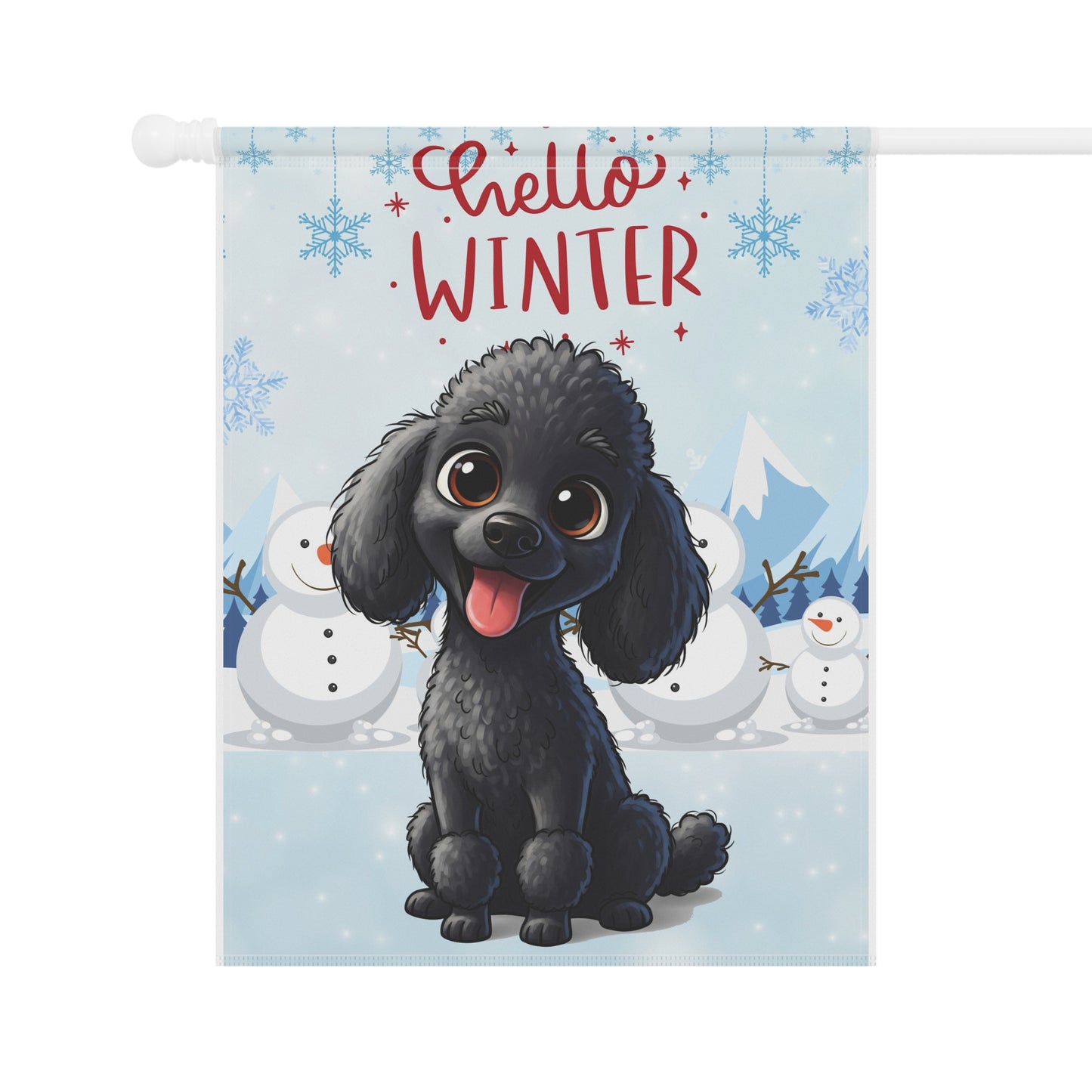Poodle Hello Winter Garden Banner