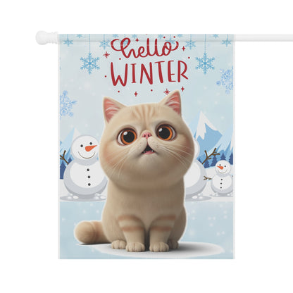 Exotic Shorthair Hello Winter Garden Banner