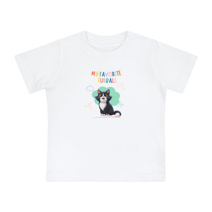 Long hair Tuxedo Cat Favorite Furball Baby Tee