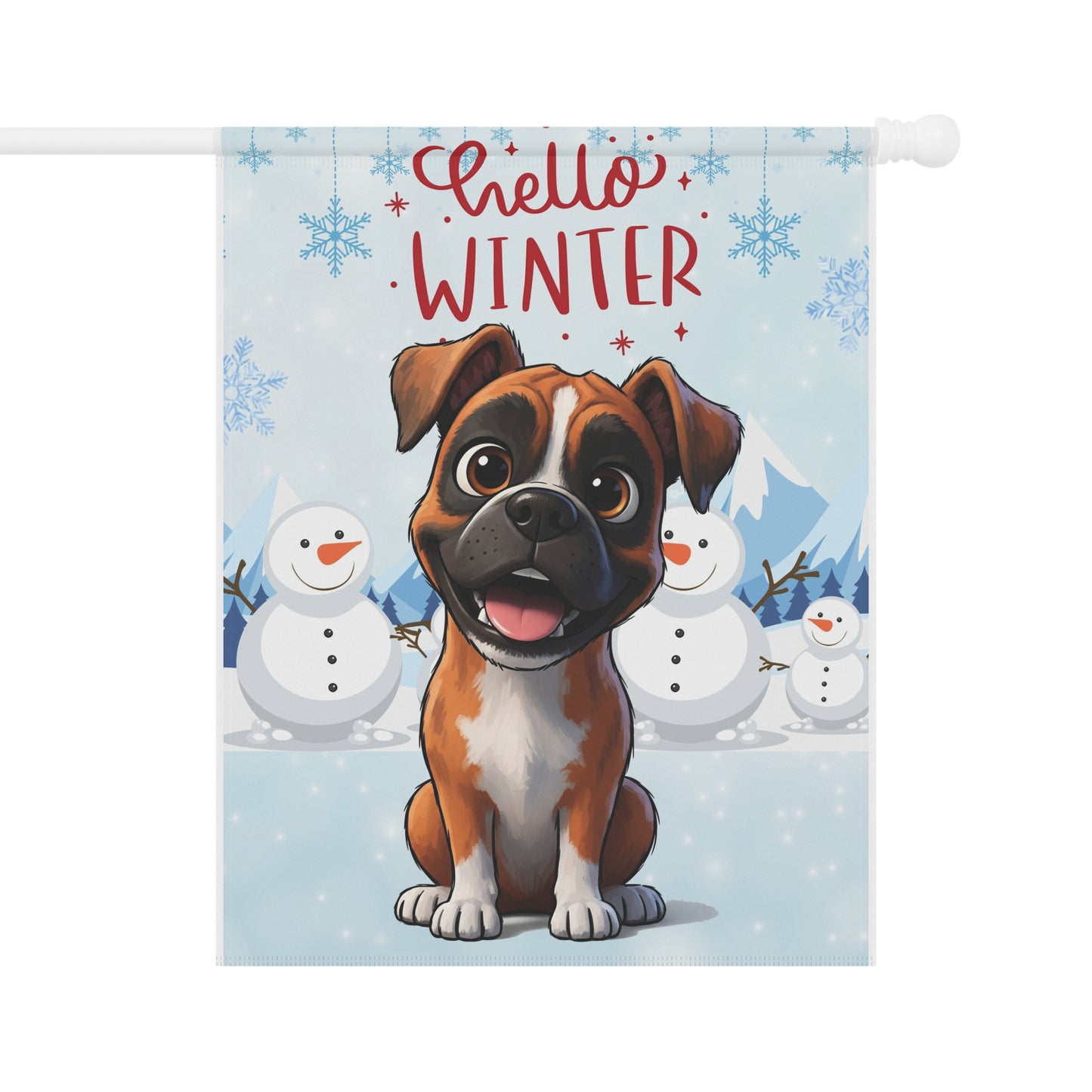 Boxer Hello Winter Garden Banner