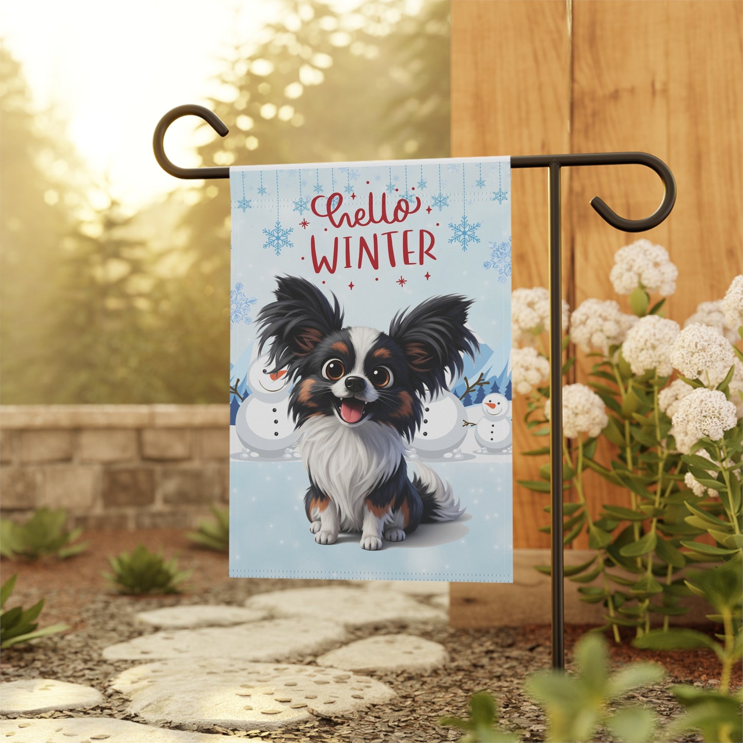 Papillon Hello Winter Garden Banner