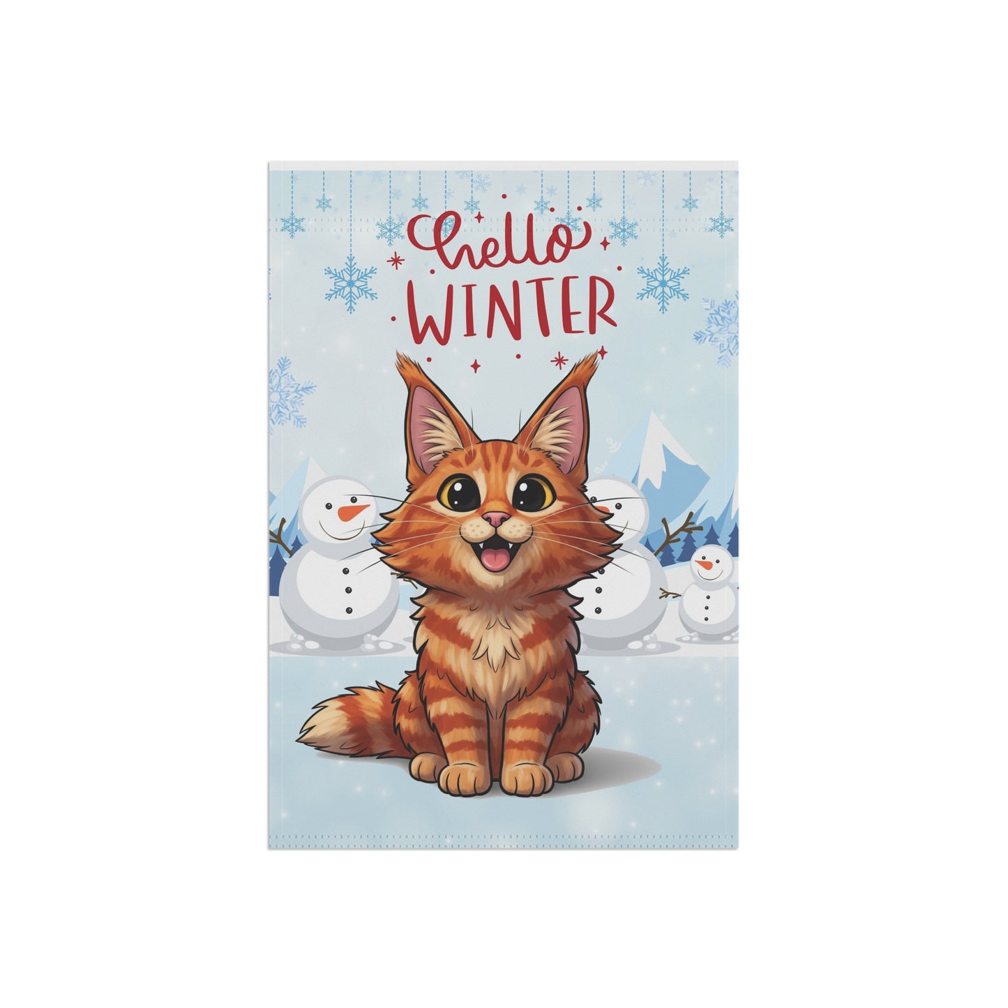 Maine Coon Hello Winter Garden Banner