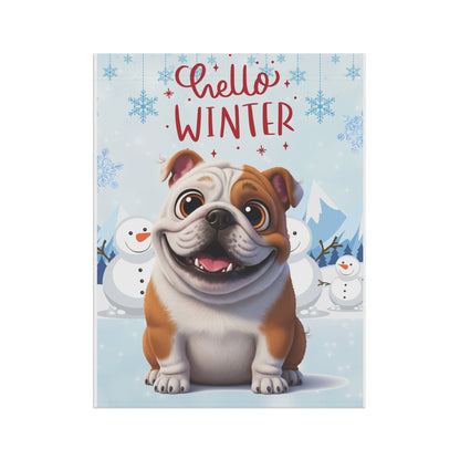 Bulldog Hello Winter Garden Banner