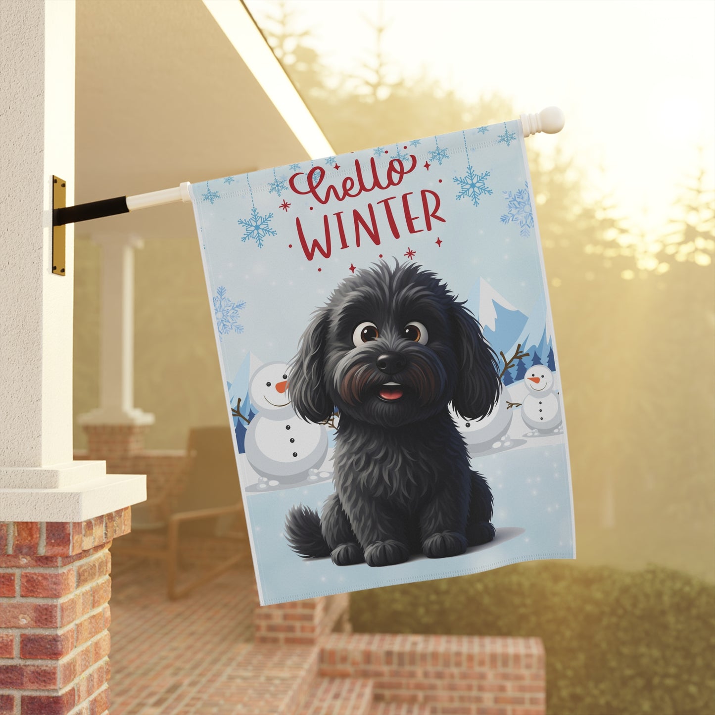 Doodle Hello Winter Garden Banner