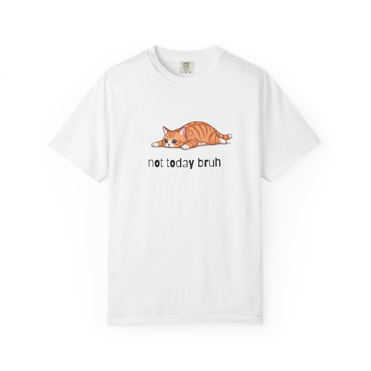 Short hair bi-color orange cat Not Today Bruh T-Shirt