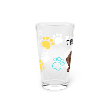 Labrador Tiny Trouble Pint Glass