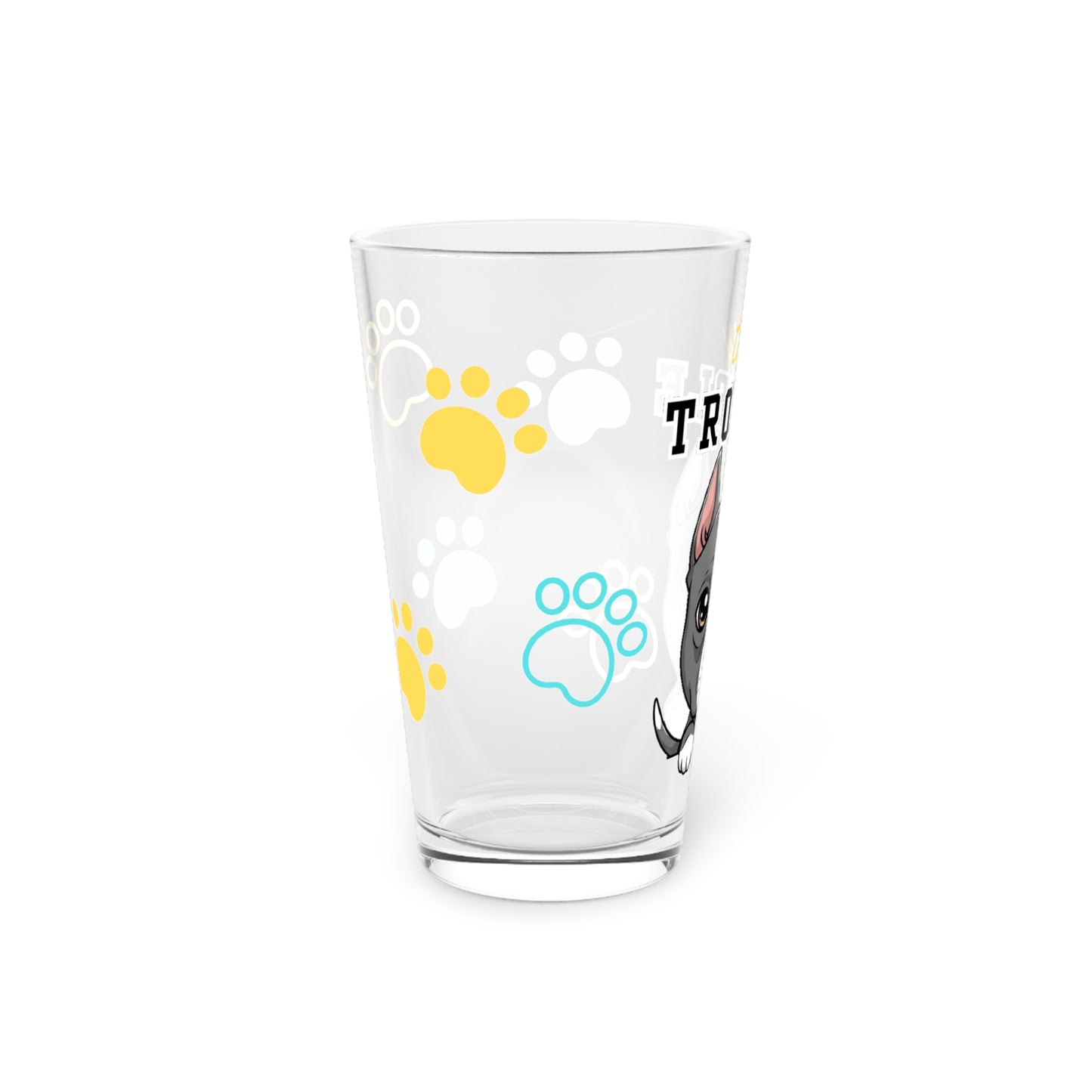 Staffy Tiny Trouble Pint Glass