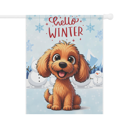 Doodle Hello Winter Garden Banner