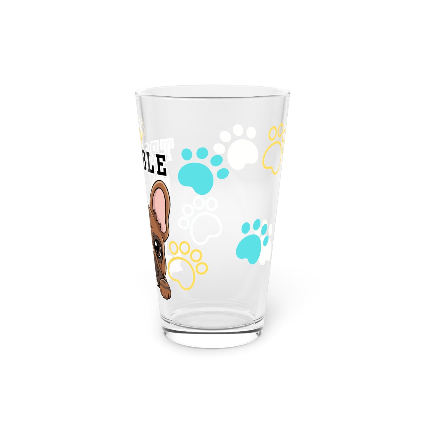 Frenchie Tiny Trouble Pint Glass