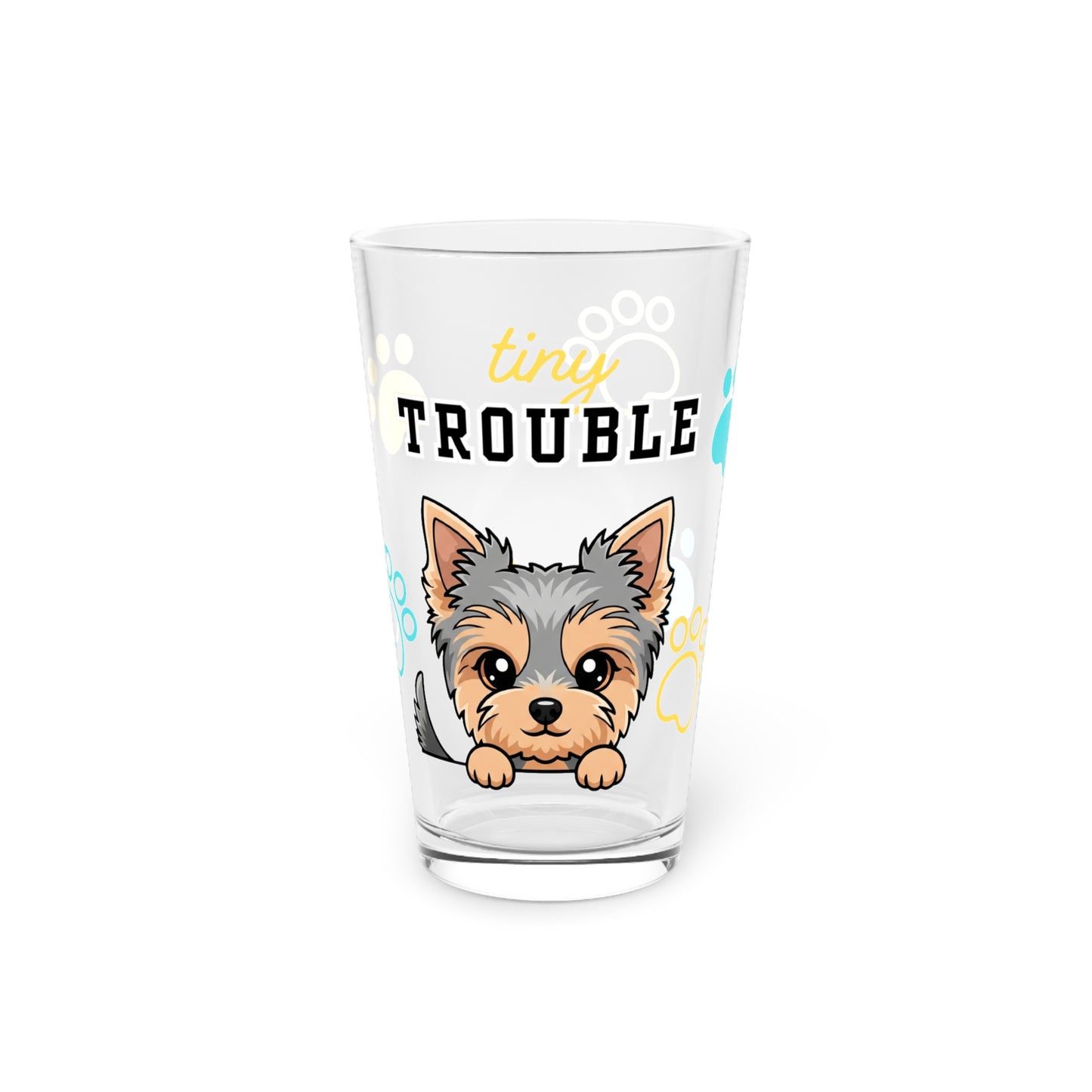 Yorkie Tiny Trouble Pint Glass
