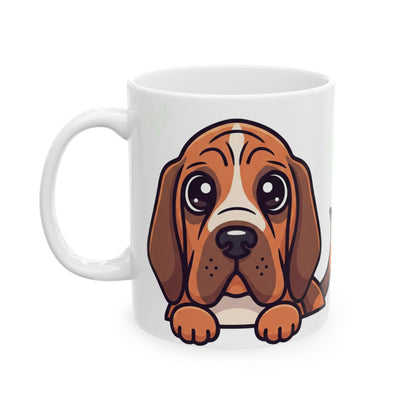 Bloodhound Peek-a-Boo Mug | Best Bloodhound Daddy Gift