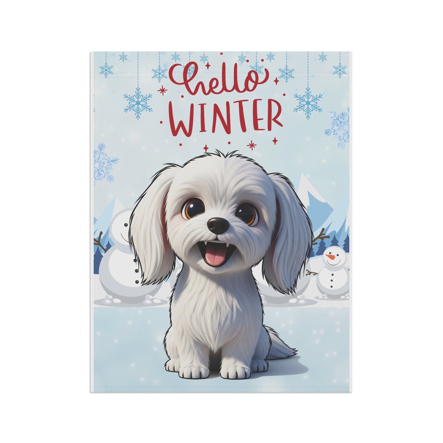 Maltese Hello Winter Garden Banner