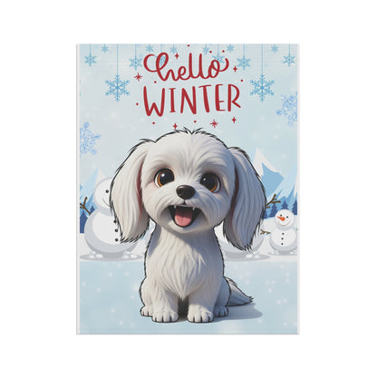 Maltese Hello Winter Garden Banner