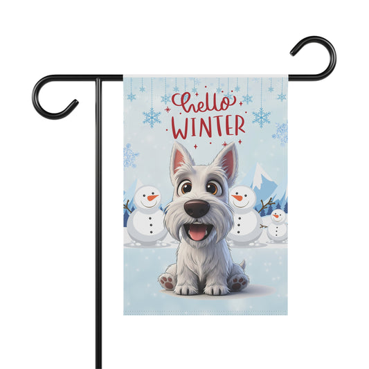 Scottie Hello Winter Garden Banner
