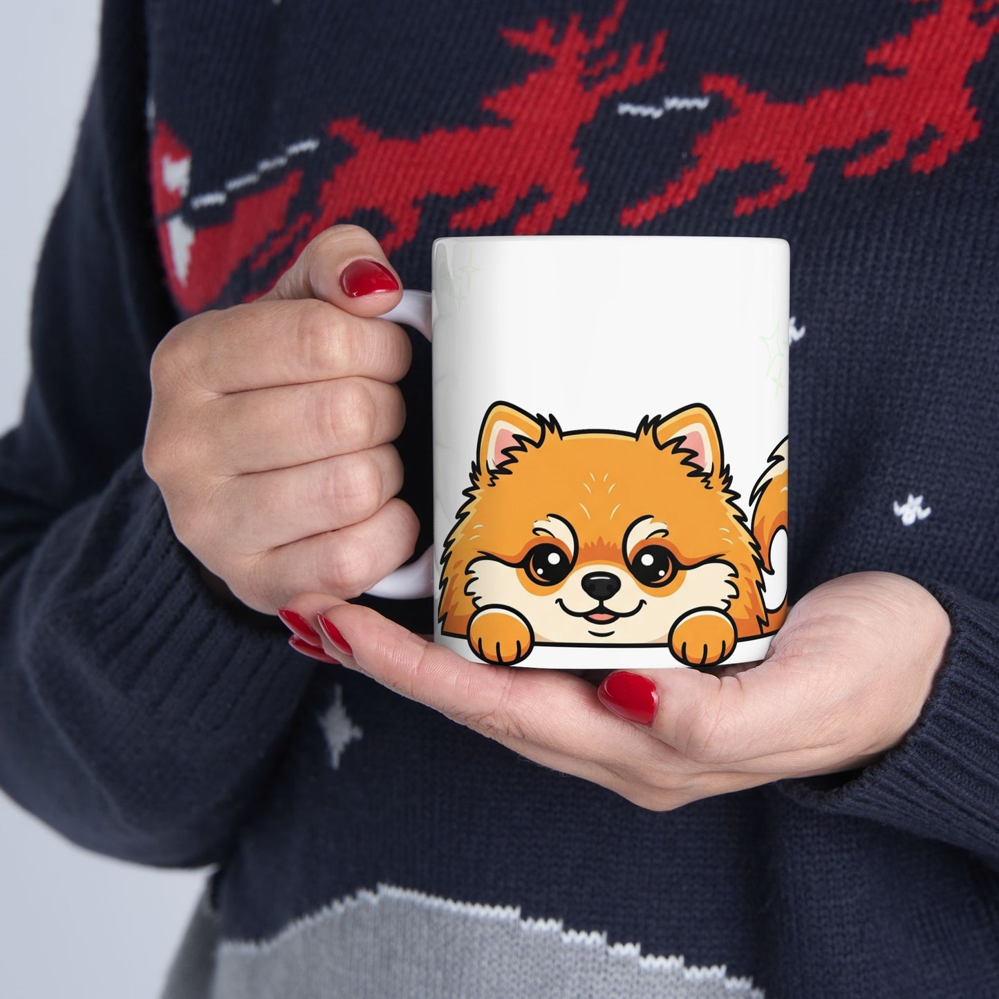 Pomeranian Peek-a-Boo Mug | Best Pomeranian Mama Gift