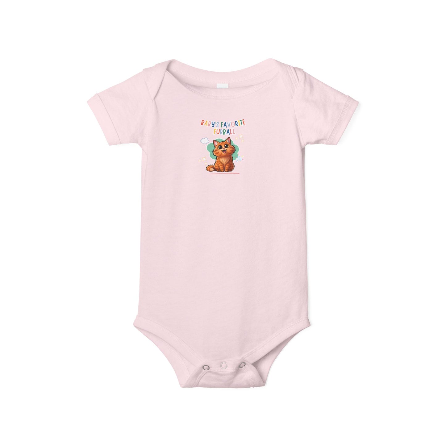 Long hair orange cat Favorite Furball Onesie