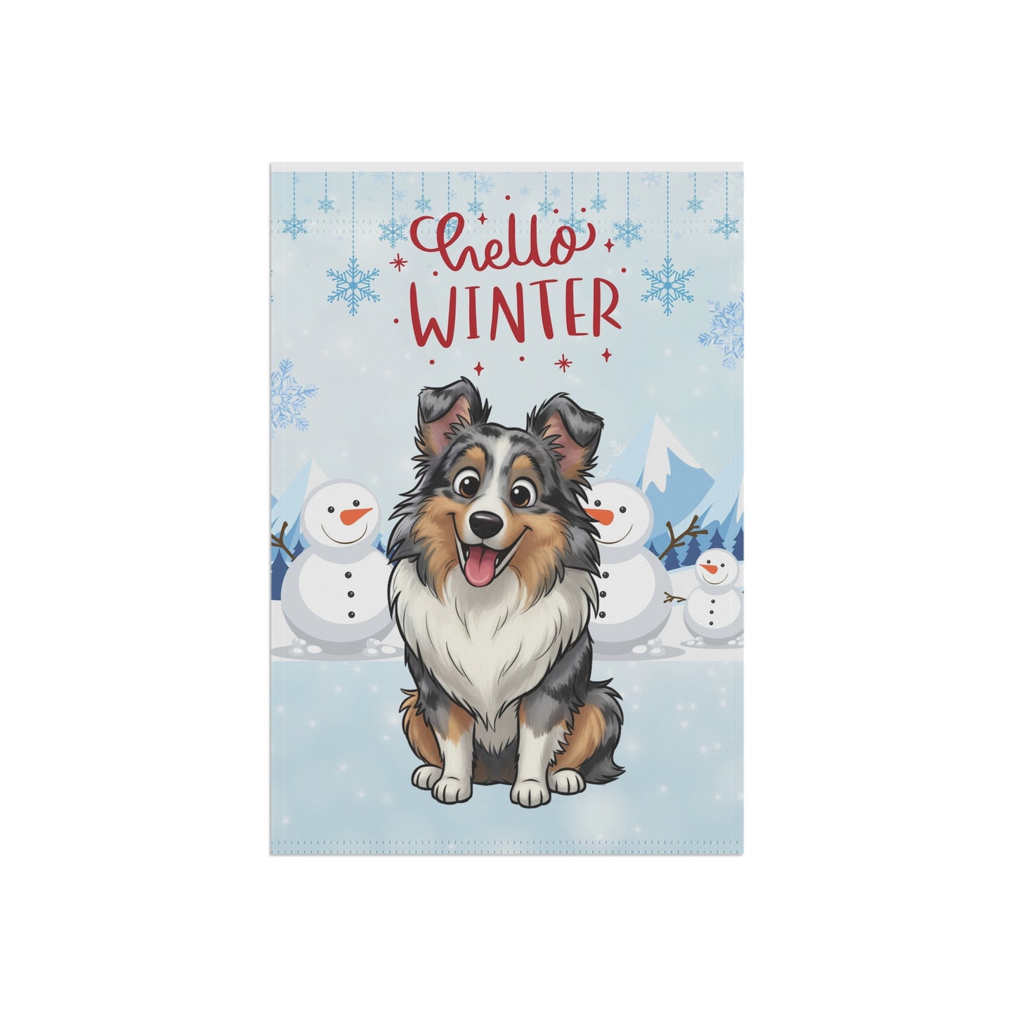 Sheltie Hello Winter Garden Banner