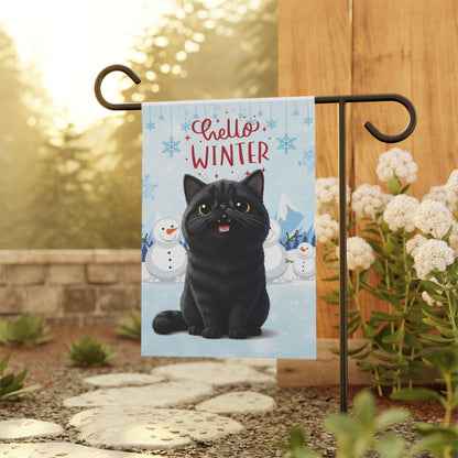 Exotic Shorthair Hello Winter Garden Banner