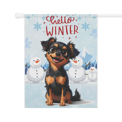 Chihuahua Hello Winter Garden Banner