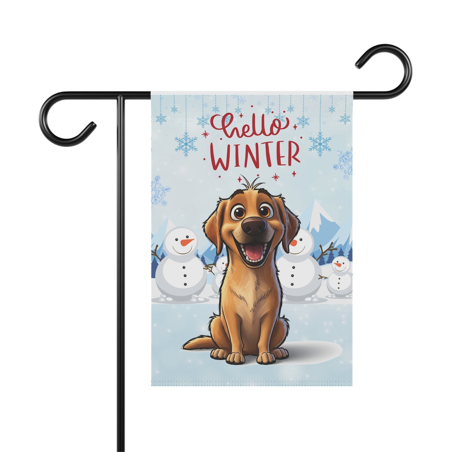 Labrador Hello Winter Garden Banner