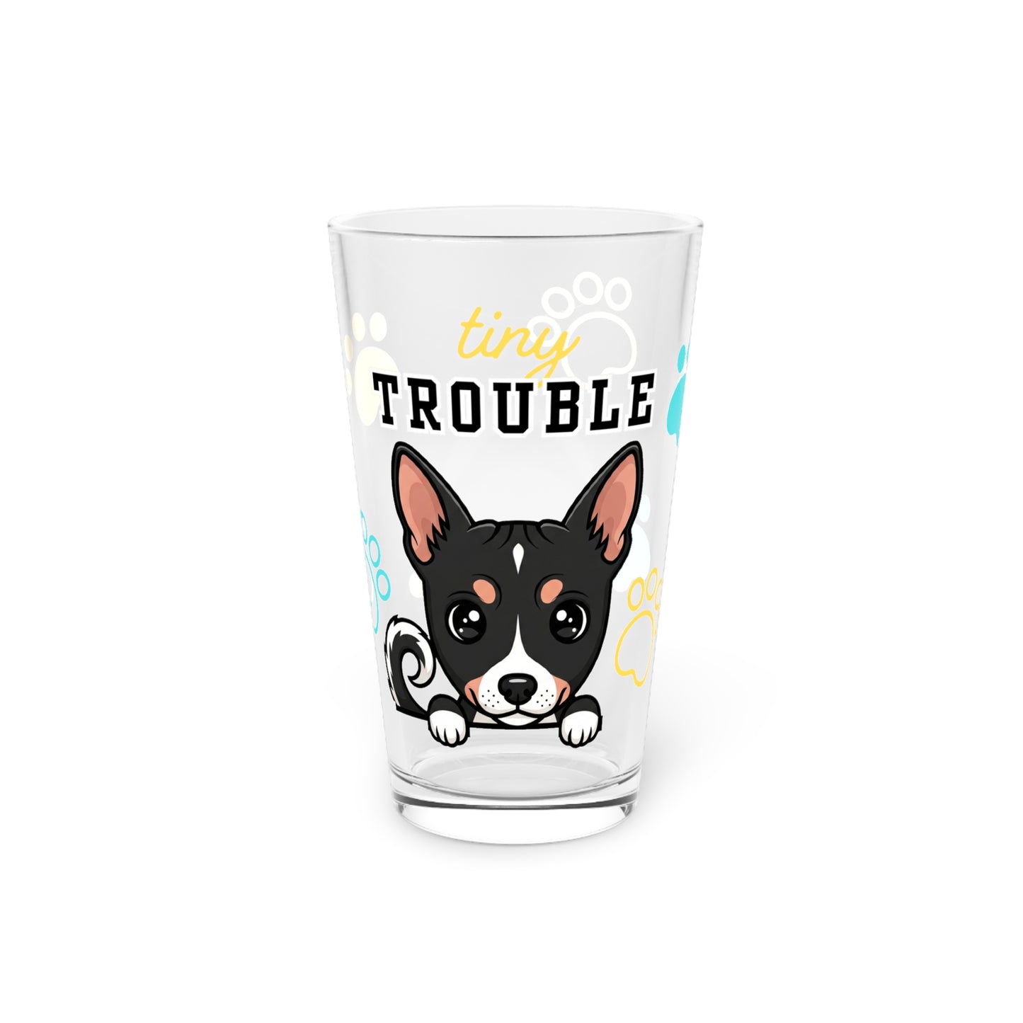 Basenji Tiny Trouble Pint Glass