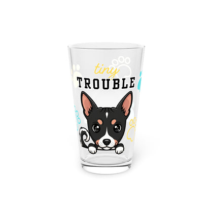 Basenji Tiny Trouble Pint Glass