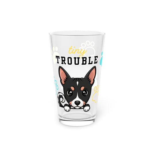 Basenji Tiny Trouble Pint Glass