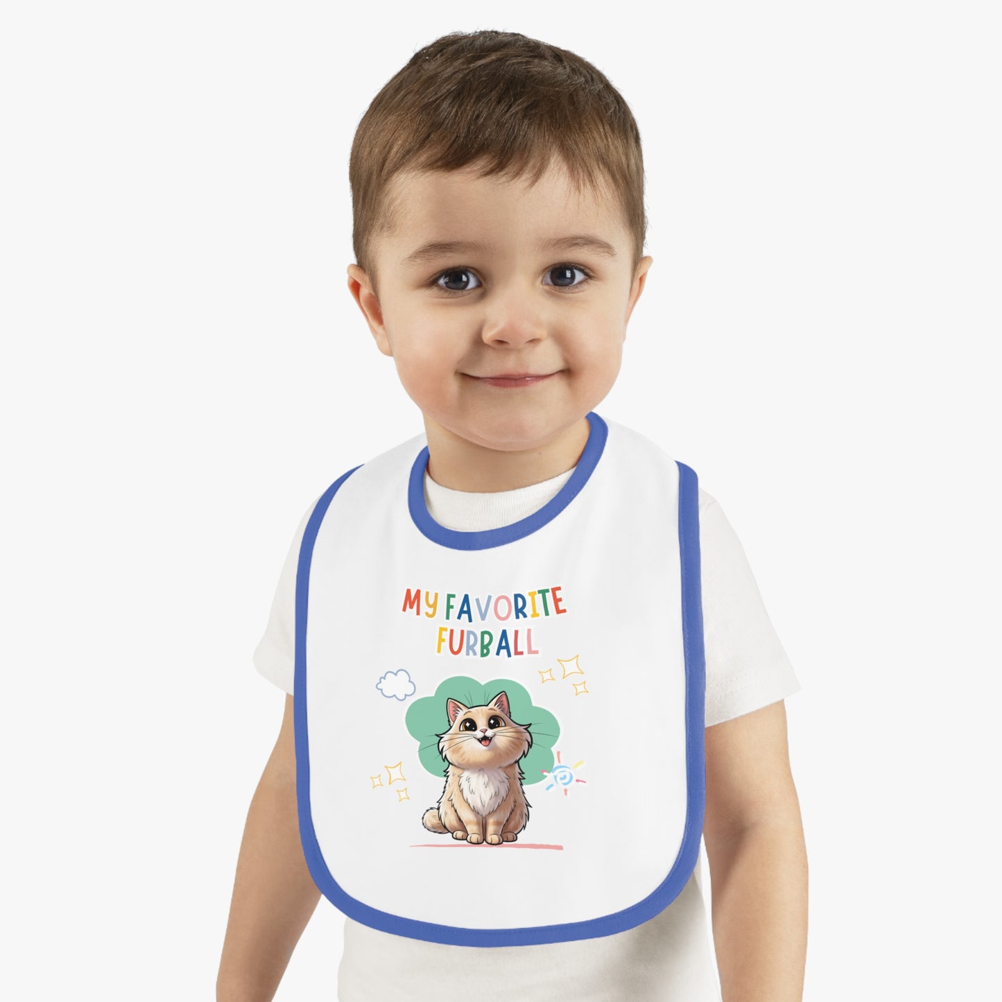 Long hair Cream Cat Favorite Furball Baby Bib