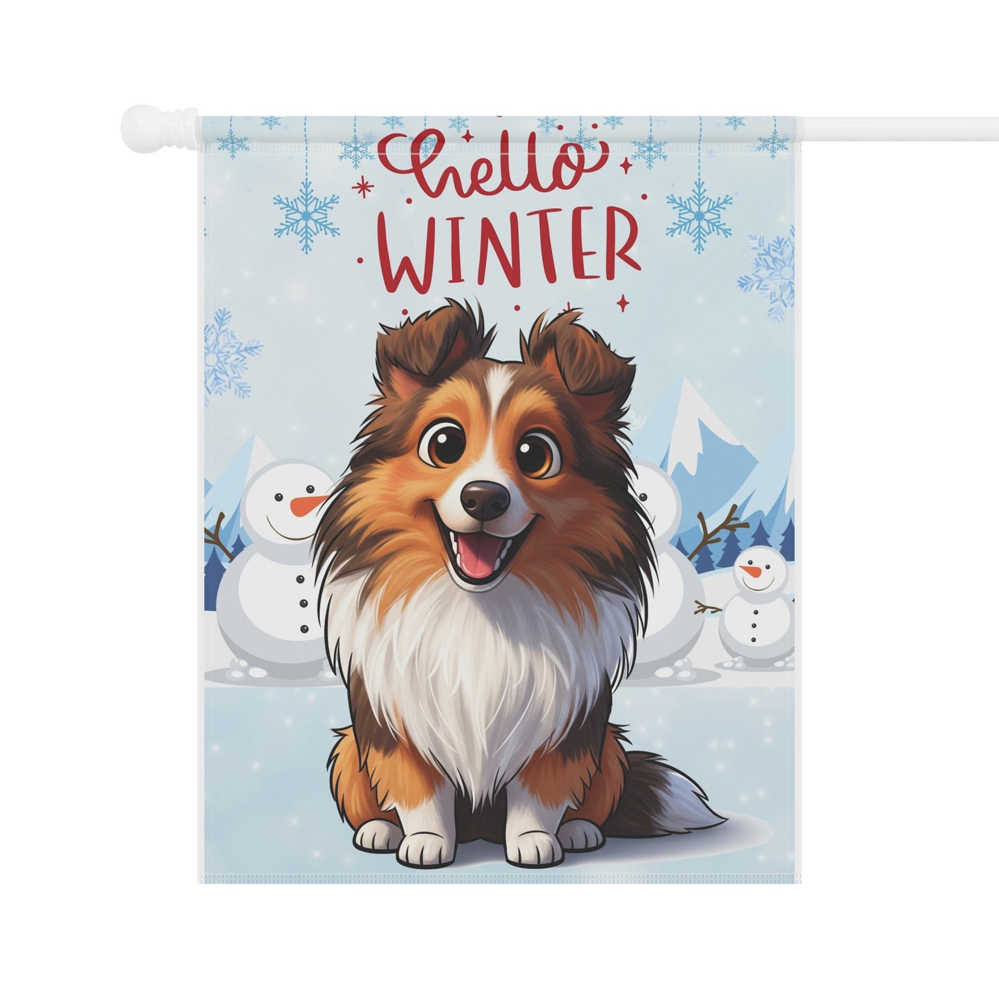 Sheltie Hello Winter Garden Banner