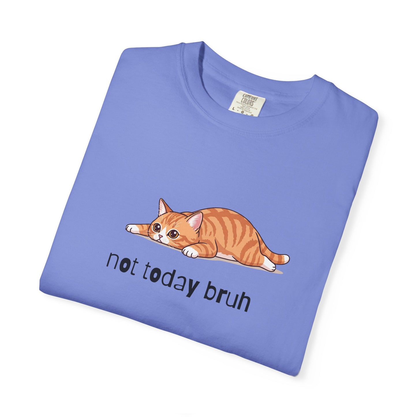 Short hair bi-color orange cat Not Today Bruh T-Shirt