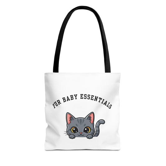Short hair gray cat FurBaby Tote Bag