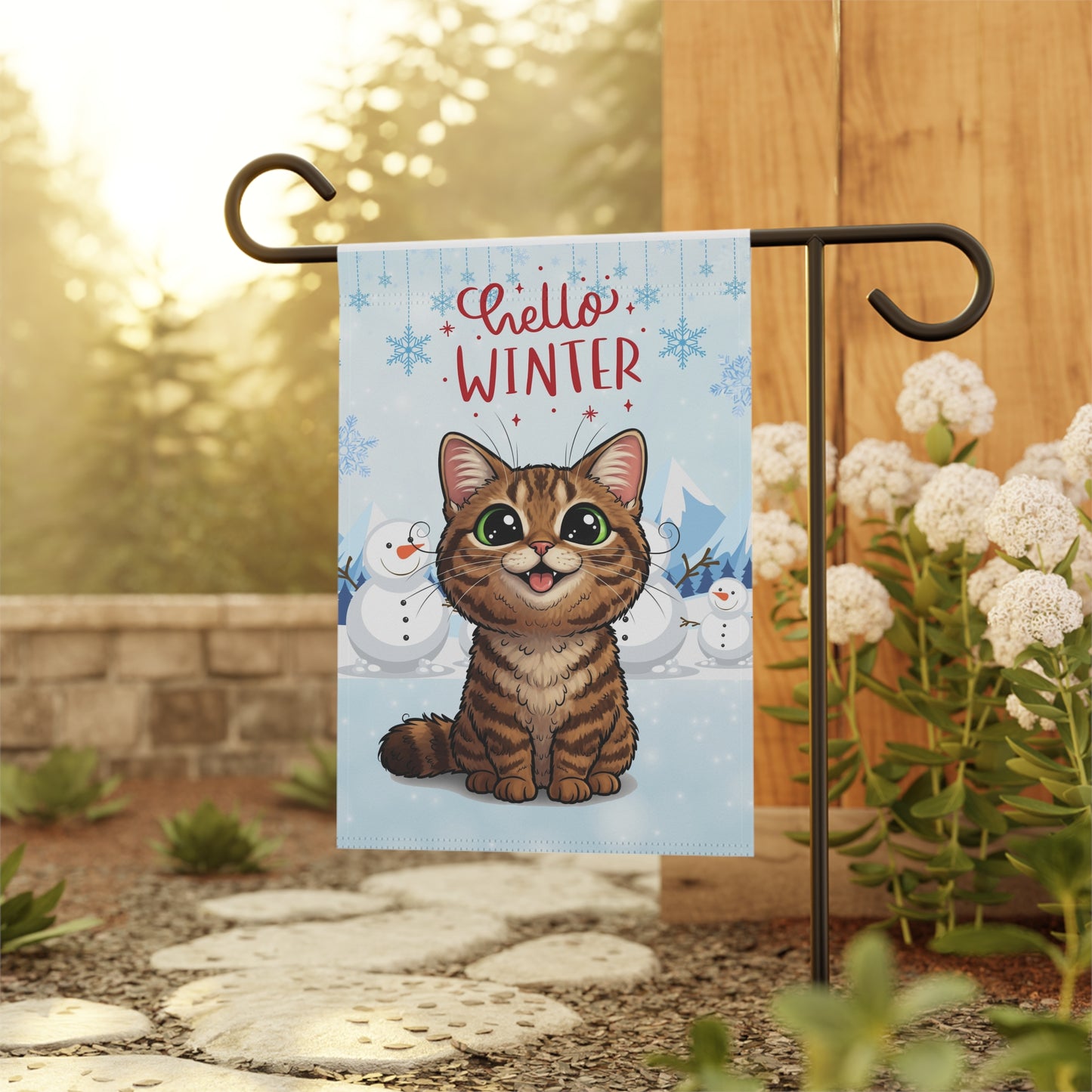 LaPerm Hello Winter Garden Banner
