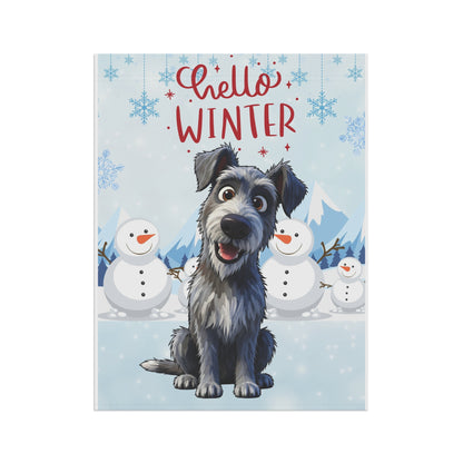 Scottish Deerhound Hello Winter Garden Banner
