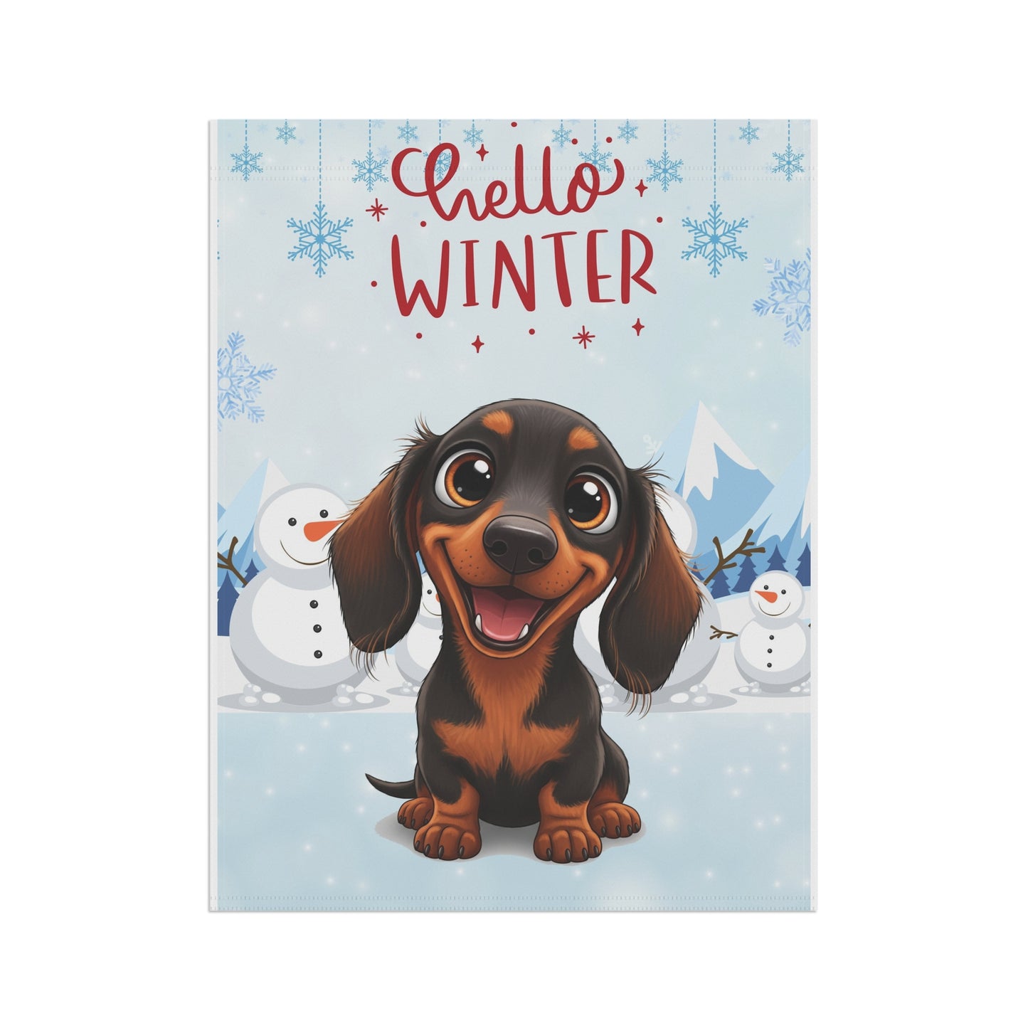 Dacshund Hello Winter Garden Banner