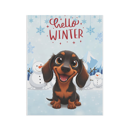 Dacshund Hello Winter Garden Banner