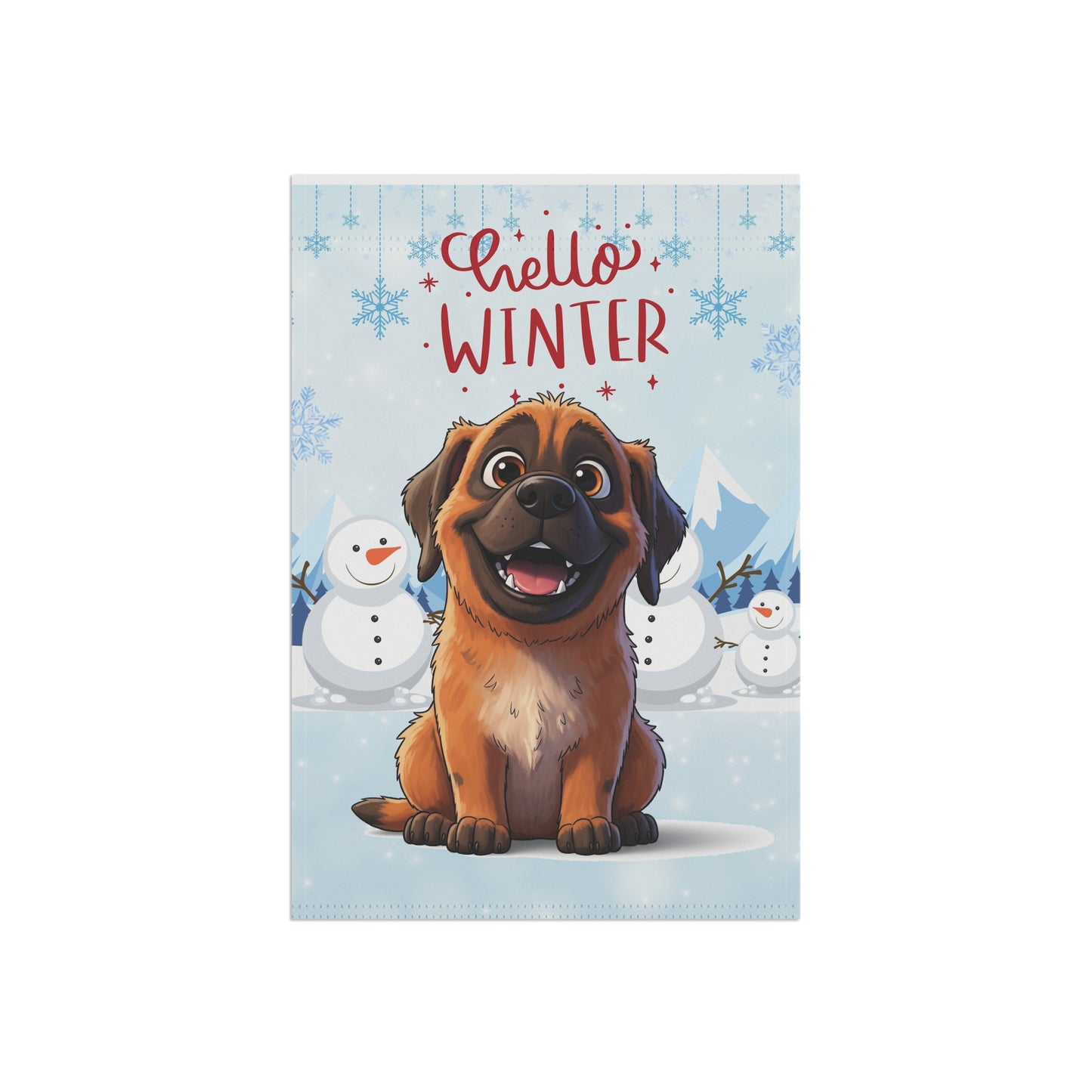 Mastiff Hello Winter Garden Banner