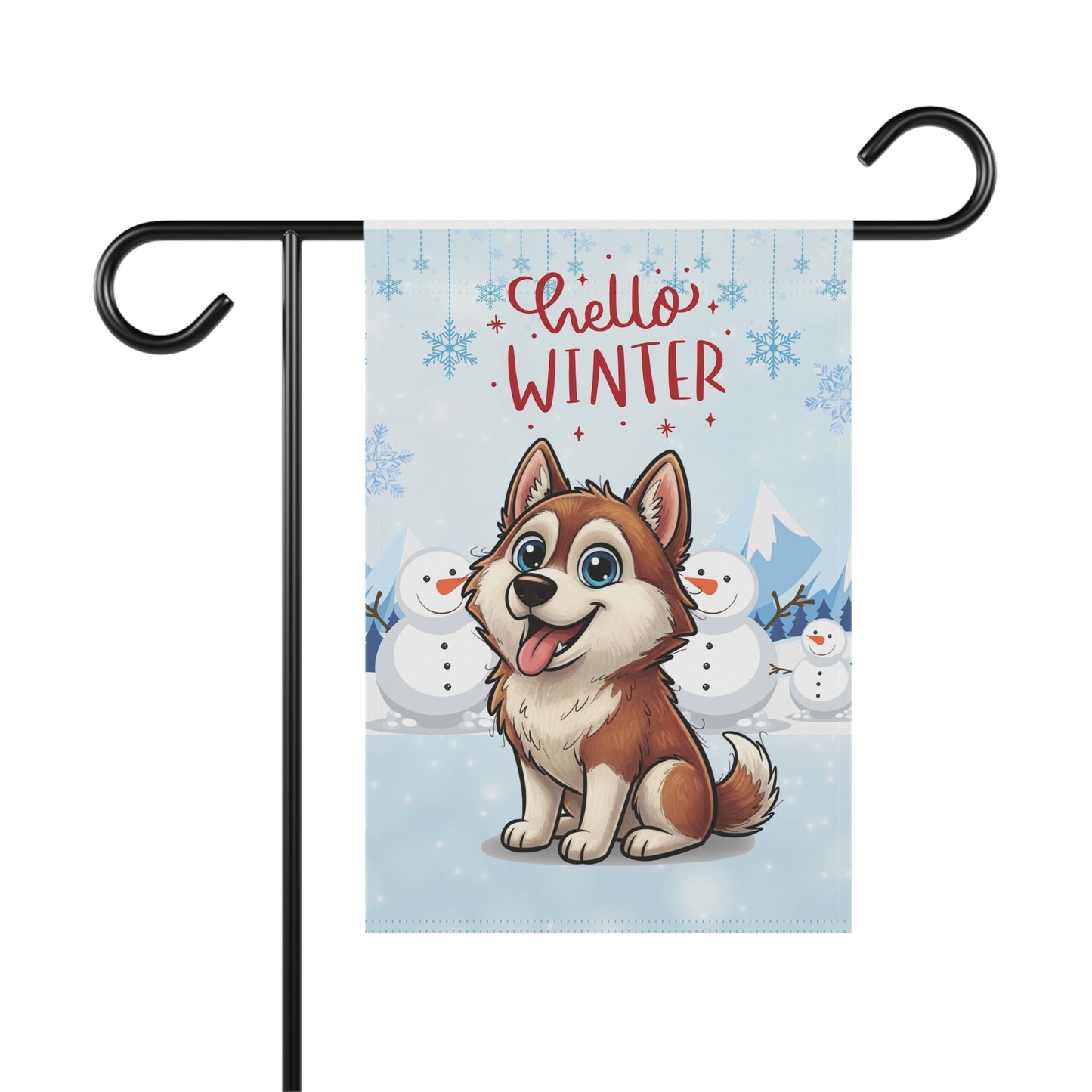 Husky Hello Winter Garden Banner