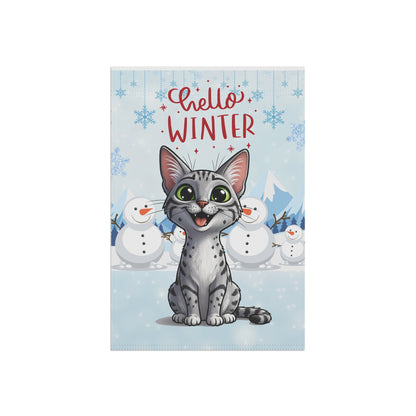 Egyptian Mau Hello Winter Garden Banner