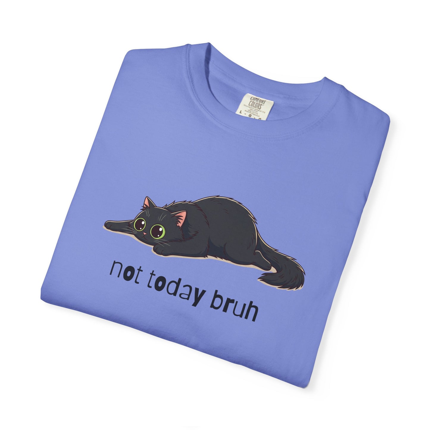 Long hair black cat Not Today Bruh T-Shirt