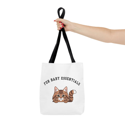 Long hair brown tabby cat FurBaby Tote Bag