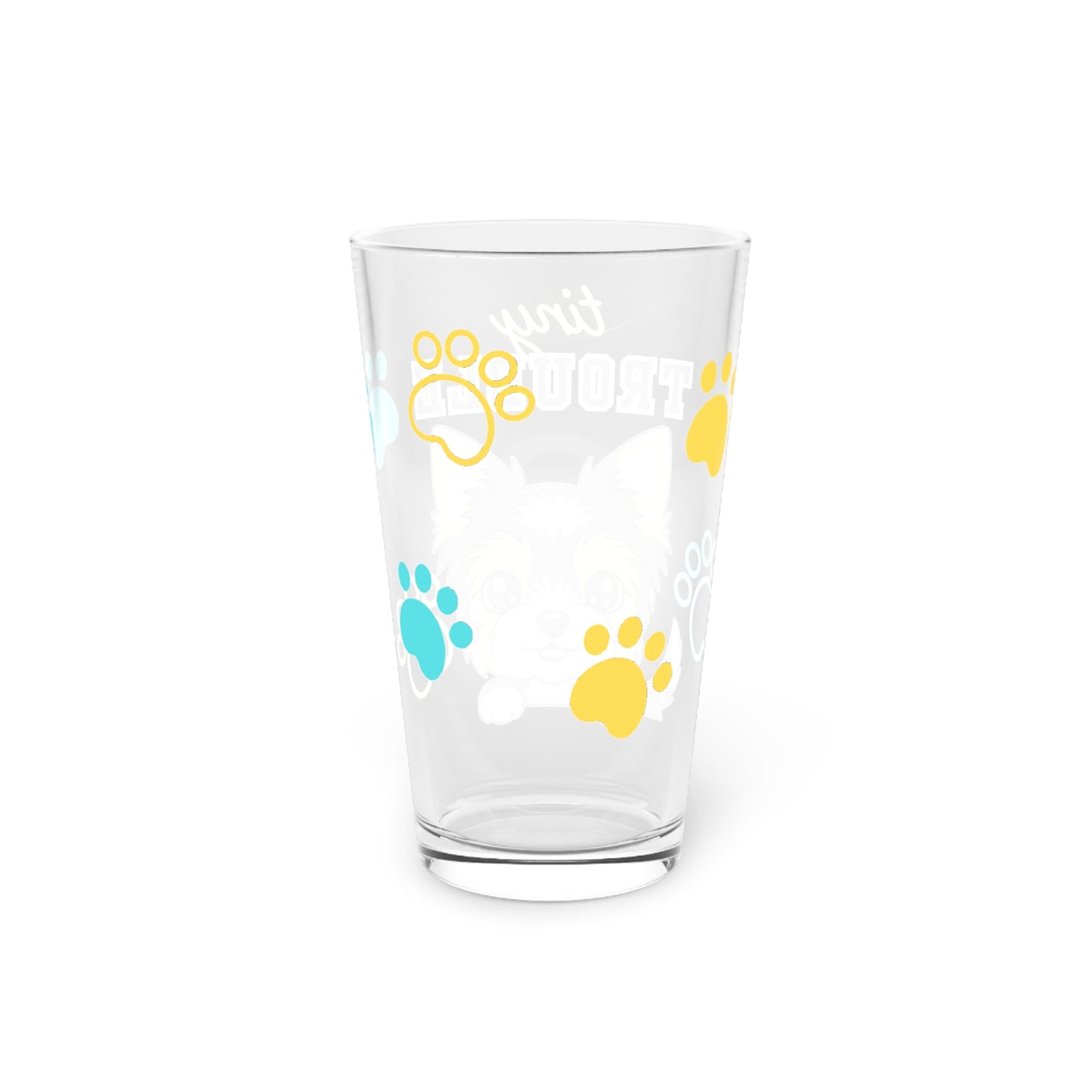 Yorkie Tiny Trouble Pint Glass