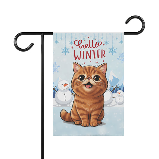 Exotic Shorthair Hello Winter Garden Banner